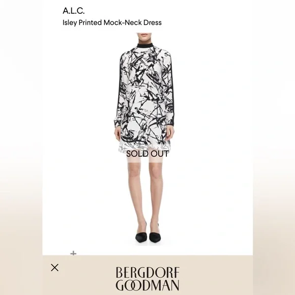 A.L.C. Isley Printed Mock-Neck Dress